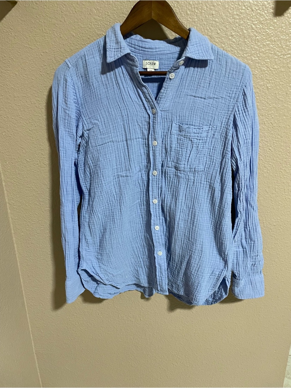 J. Crew Light Blue Gauze Button-Up Shirt